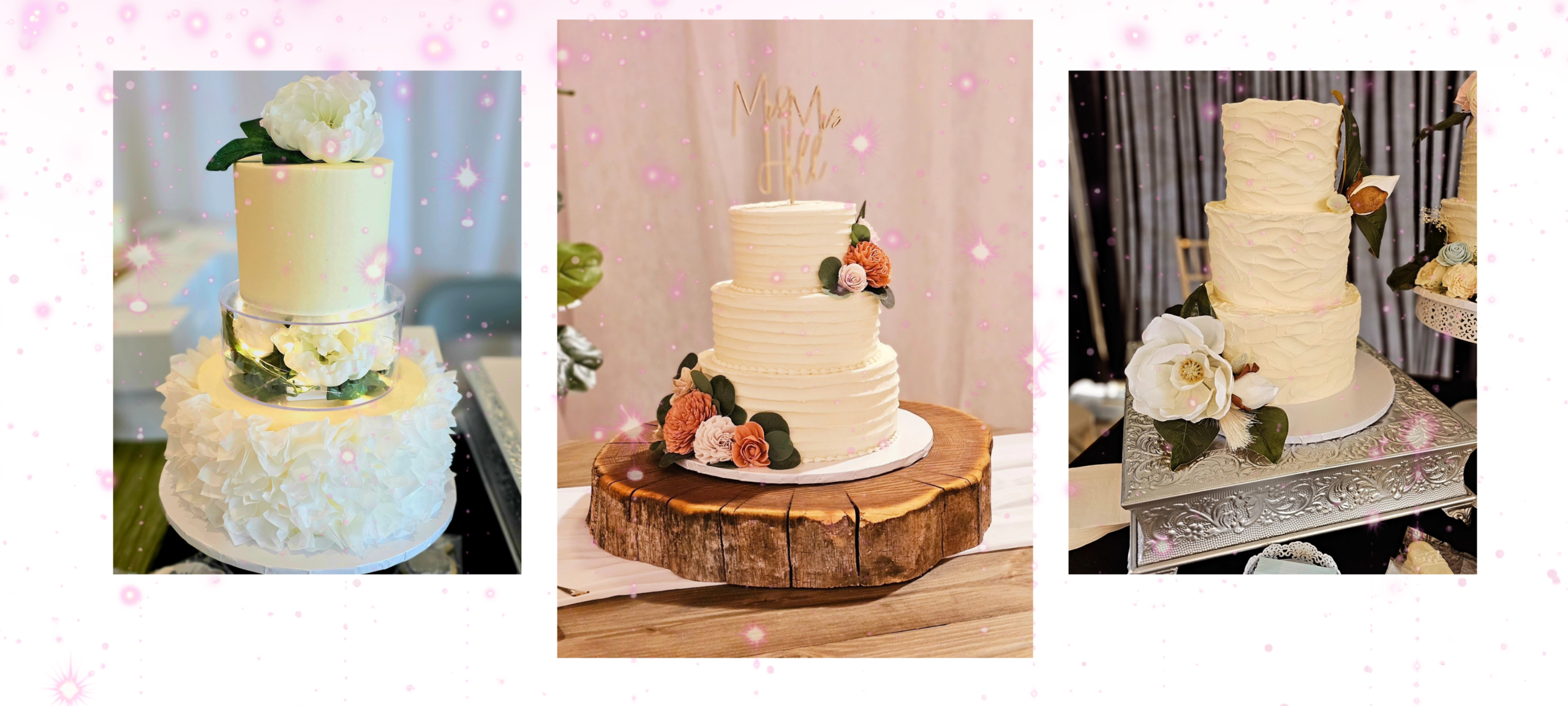 wedding cake collage