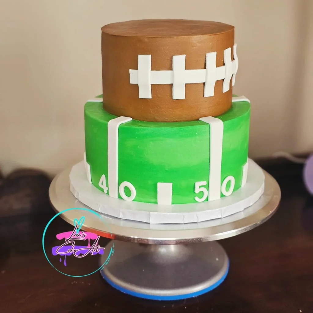 football tiered cake
