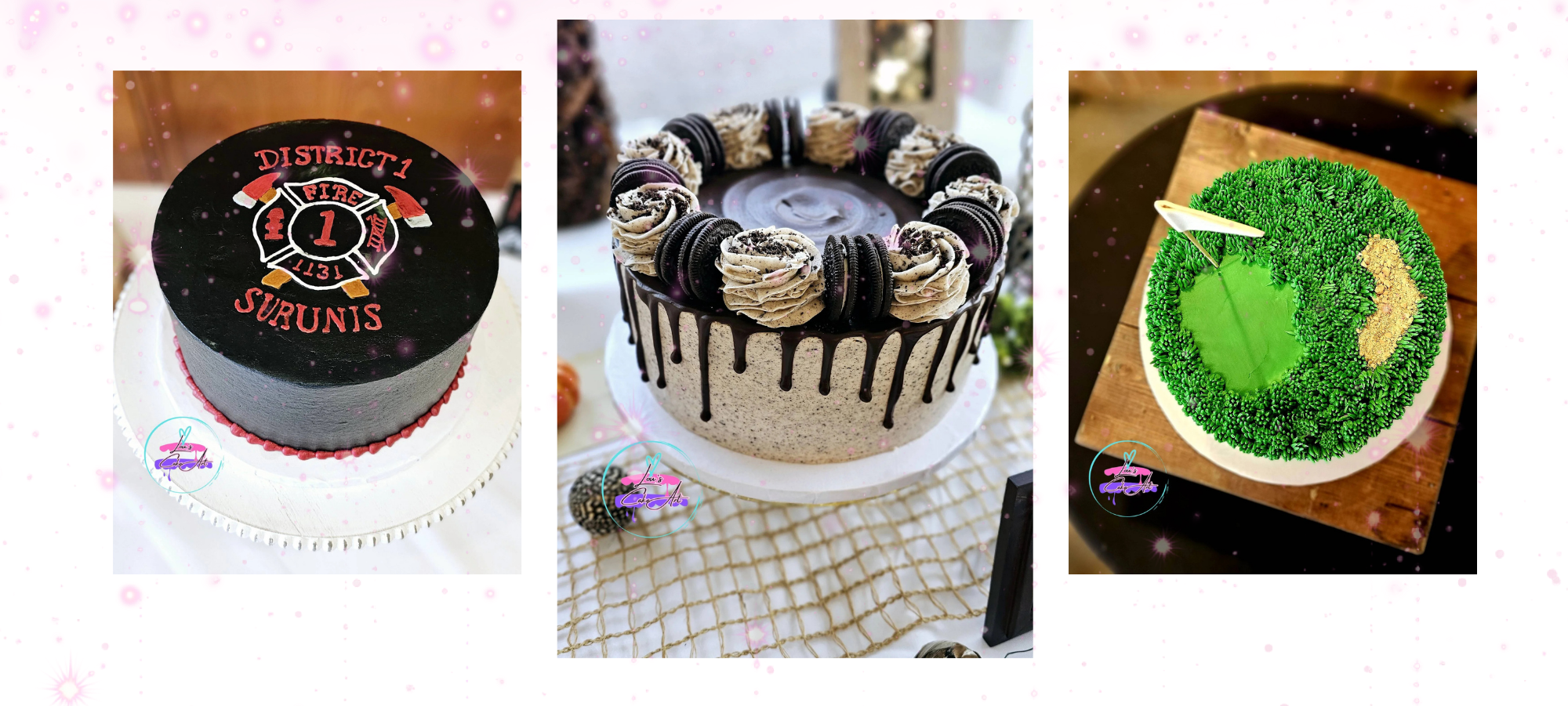 custom groom's cake collage from lou's cake art